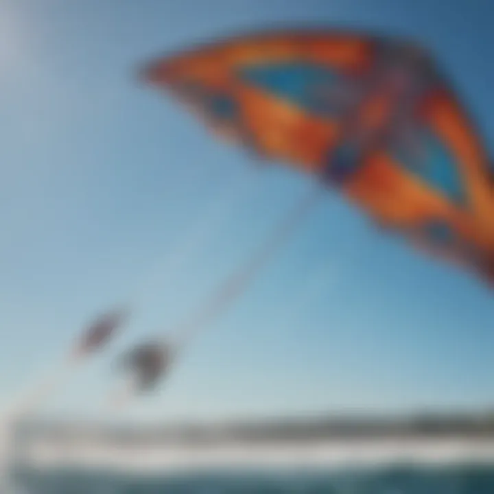 Close-up view of the Ocean Rodeo Flite kite showcasing its intricate design and technology.