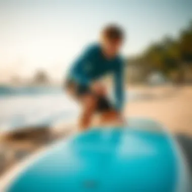 User Experience with the Osprey Surfboard Surfer sharing experience with the Osprey surfboard on the beach