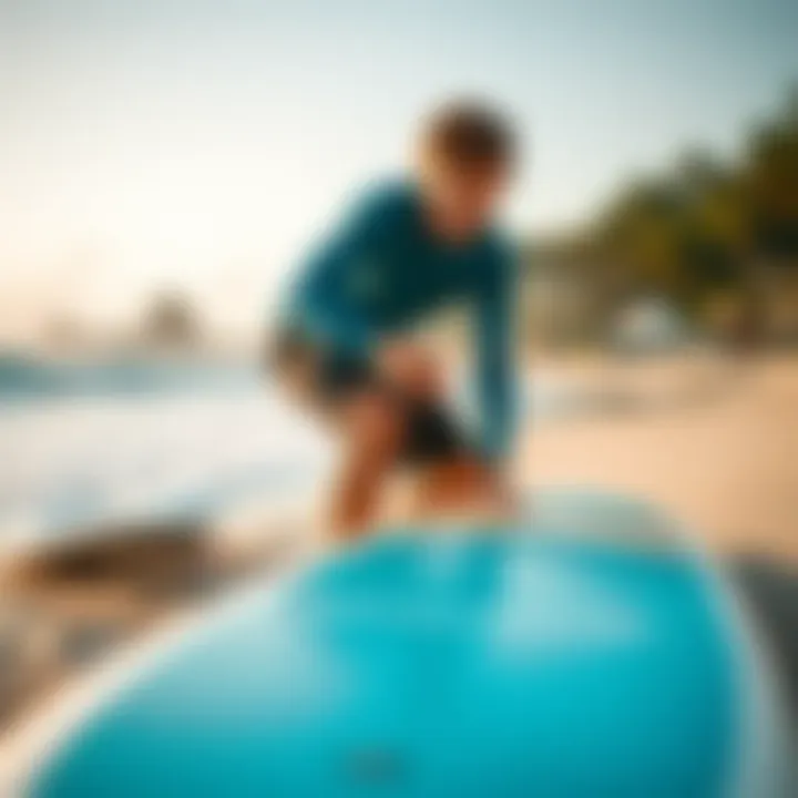 User Experience with the Osprey Surfboard Surfer sharing experience with the Osprey surfboard on the beach