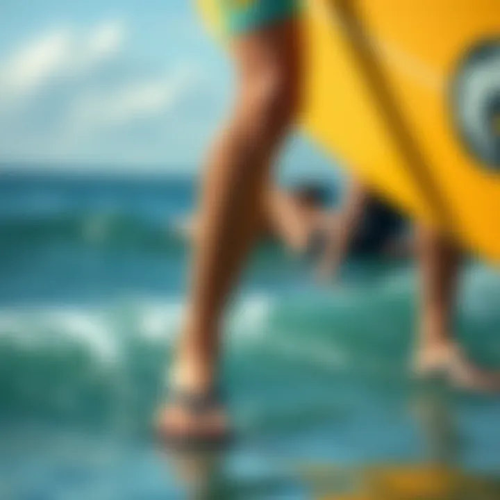 Watersport Enthusiast Wearing Reef Newport Flip Flops Watersport enthusiast wearing Reef Newport flip flops