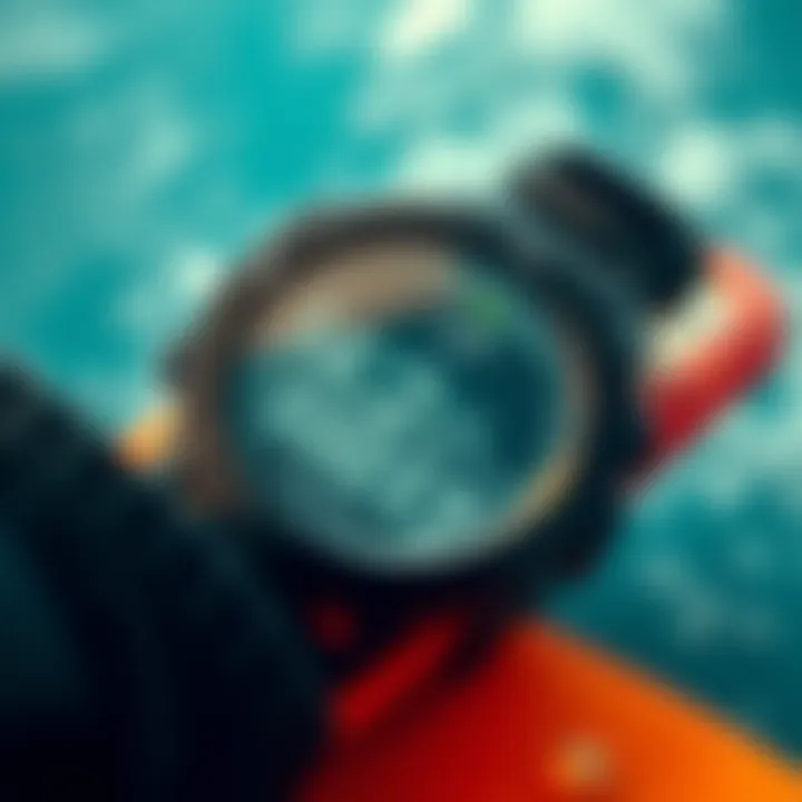 Navigation interface of a surf GPS watch