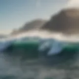 Breathtaking view of surfers riding waves at Punta de Lobos