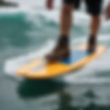 An epoxy board being used in a watersport environment