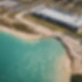 A stunning aerial view of the Austin wave pool showcasing its wave-generating technology.