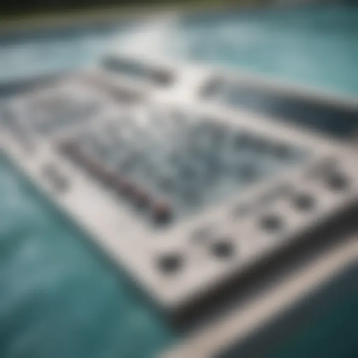 A close-up of the wave pool's control panel illustrating its sophisticated engineering.