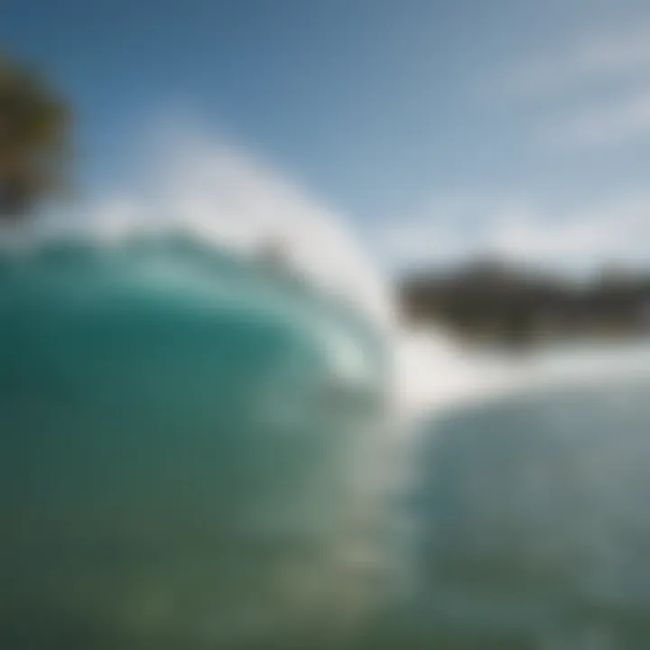 Surfers enjoying the waves at the pool, demonstrating diverse watersports activities.