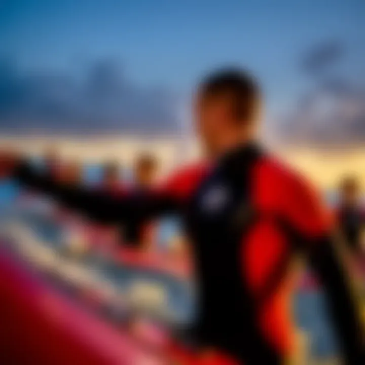 Performance demonstration in water sports activities