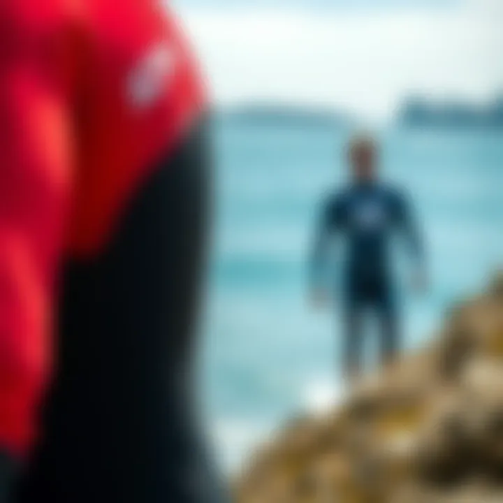 Detailed illustration of wetsuit design features