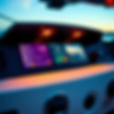 Innovative technology in wakeboarding Close-up of wakeboard boat control panel