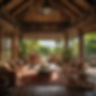 Cultural Richness in Design A cozy interior of a tropical villa shack showcasing local cultural elements.