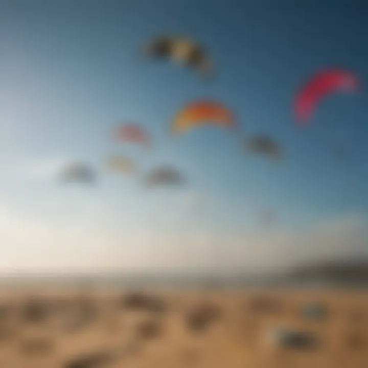 Diverse types of kites laid out on a surface