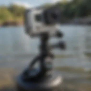 Close-up of the GoPro handheld mount highlighting its build quality and versatility