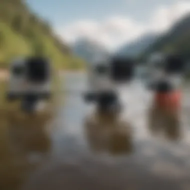 Comparison of GoPro Models with Mounts Comparative view of different GoPro models with mounts