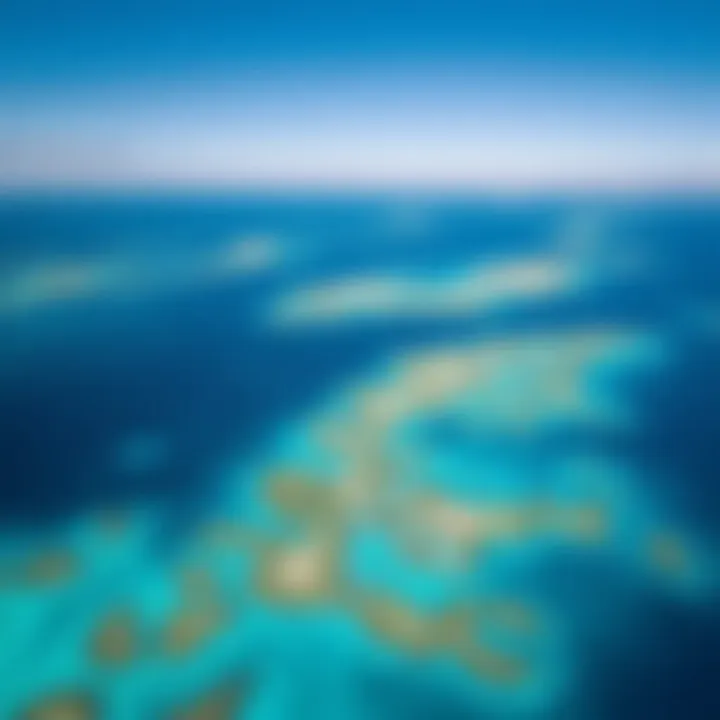 Expansive Aerial Perspective Aerial view of the Great Barrier Reef showcasing its vast expanse