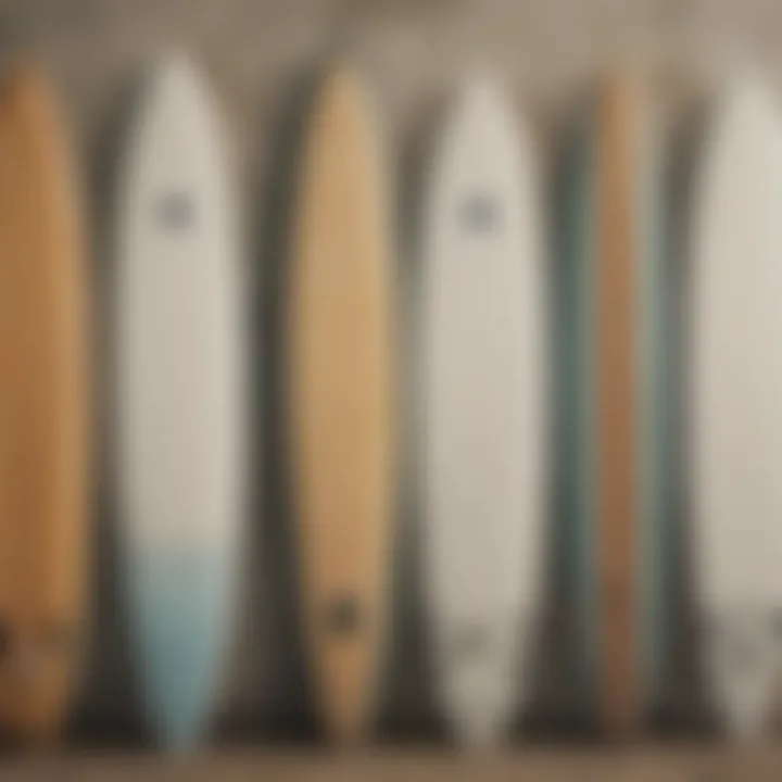 An infographic illustrating the different surfboard designs suited for beginners.