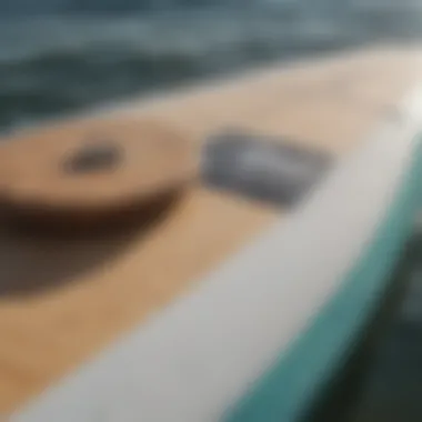 Close-up view of paddle board materials