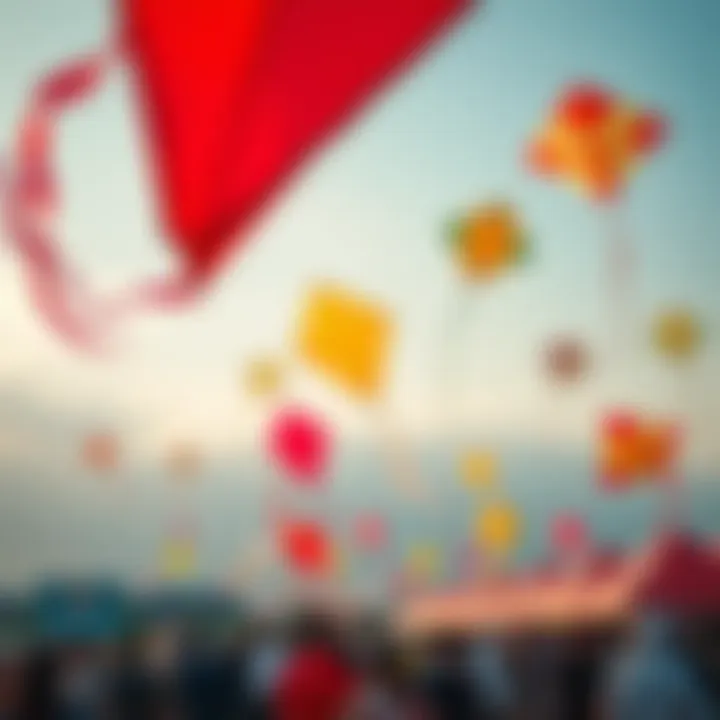 Kite Flying Festival Celebration A vibrant kite flying festival with colorful kites in the sky