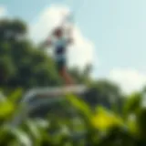 Kitesurfing in the Lush Amazon Kitesurfing amidst the lush Amazon rainforest