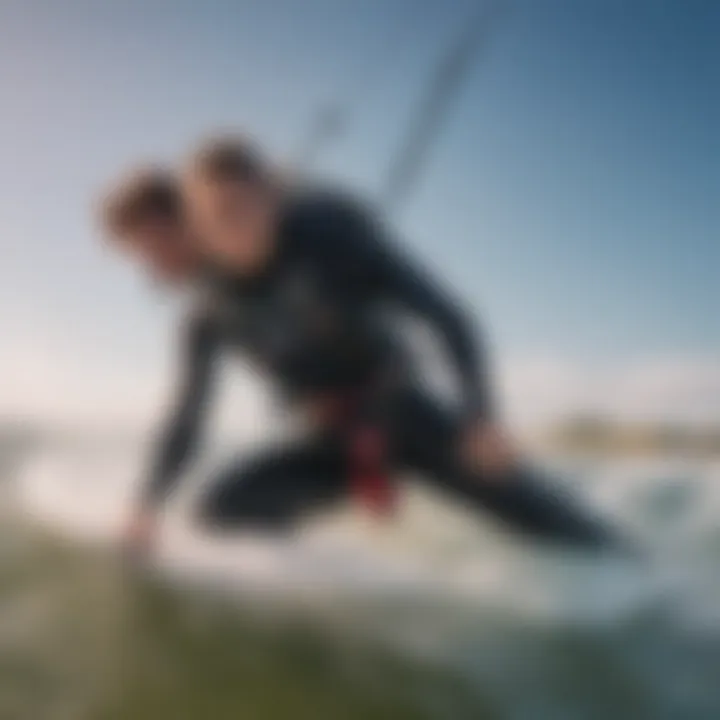 Detailed close-up of high-quality kitesurfing gear