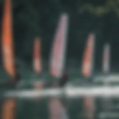 A group of enthusiasts enjoying wing foiling on the KT Wing Boards