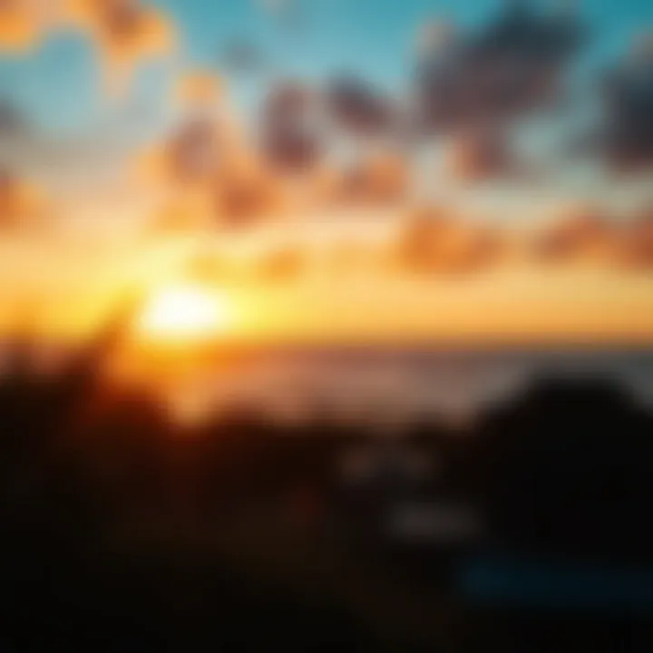 Sunset at La Pointe Surf Camp Stunning sunset view over the ocean from La Pointe Surf Camp