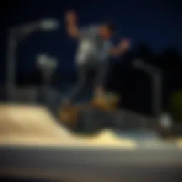 A skateboarder performing an ollie in mid-air