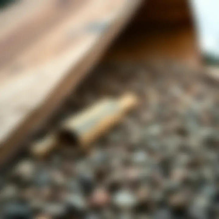 Close-up of the materials used in constructing a quarter pipe