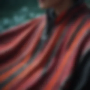 Detail of the fabric texture and design of the Mystic Changing Poncho