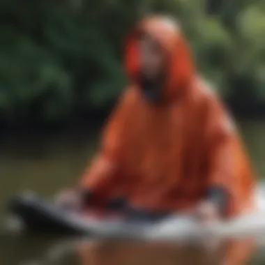 Individual using the Mystic Changing Poncho after a watersport activity