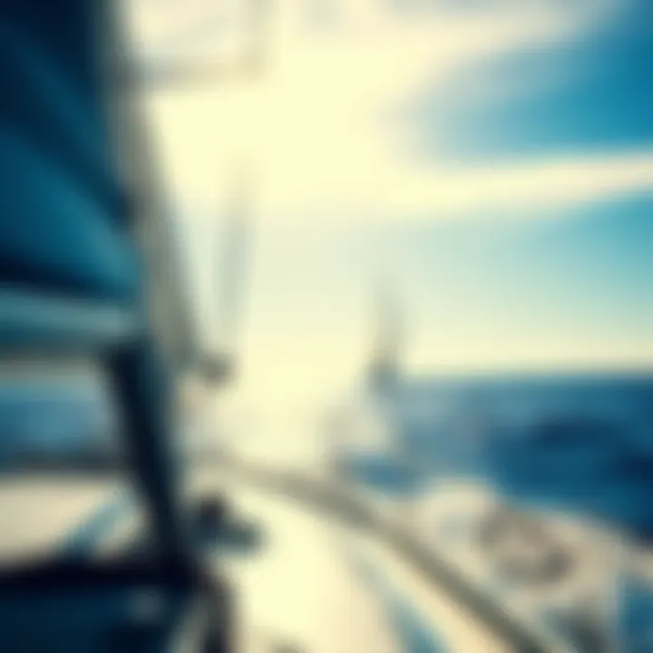 Harnessing Wind for Success A tranquil sea with a boat harnessing the wind