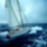 Sailing Through Adversity A sailboat navigating through rough waters