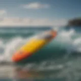 Exploring Unique Designs of Hybrid Surfboards A vibrant hybrid surfboard showcasing its unique design and features.