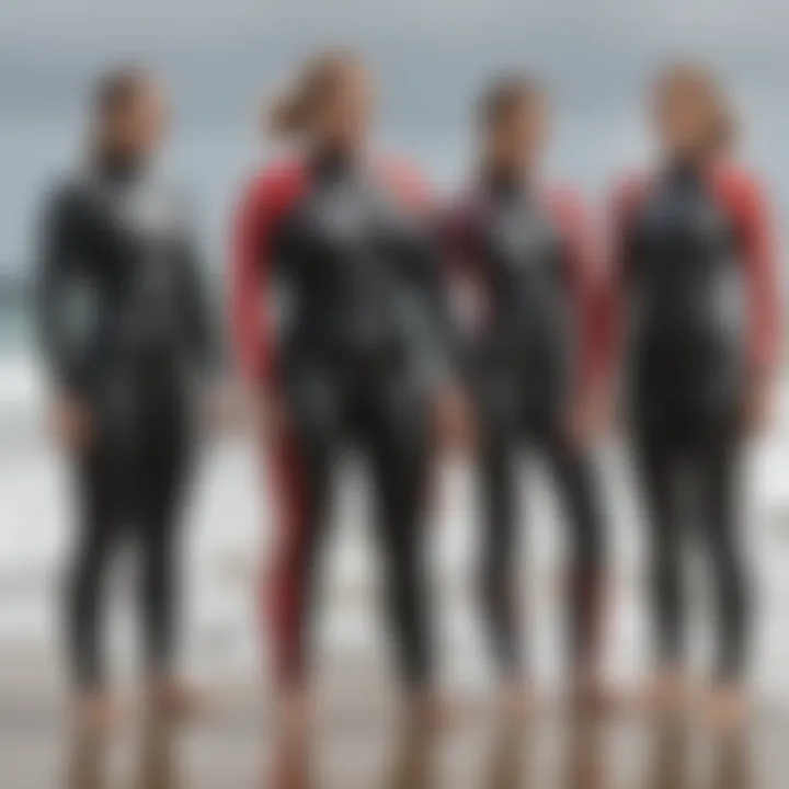 Diverse body shapes represented in wetsuit options for various activities