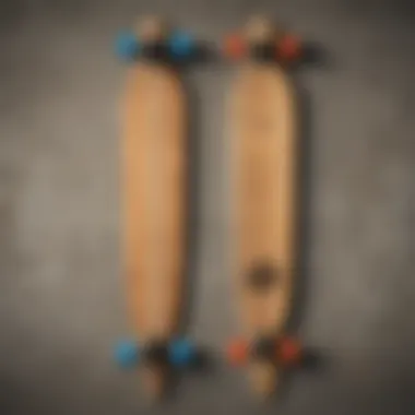 Infographic detailing the dimensions and features of different longboard types.