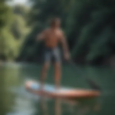 An expert paddler demonstrating proper stance and technique