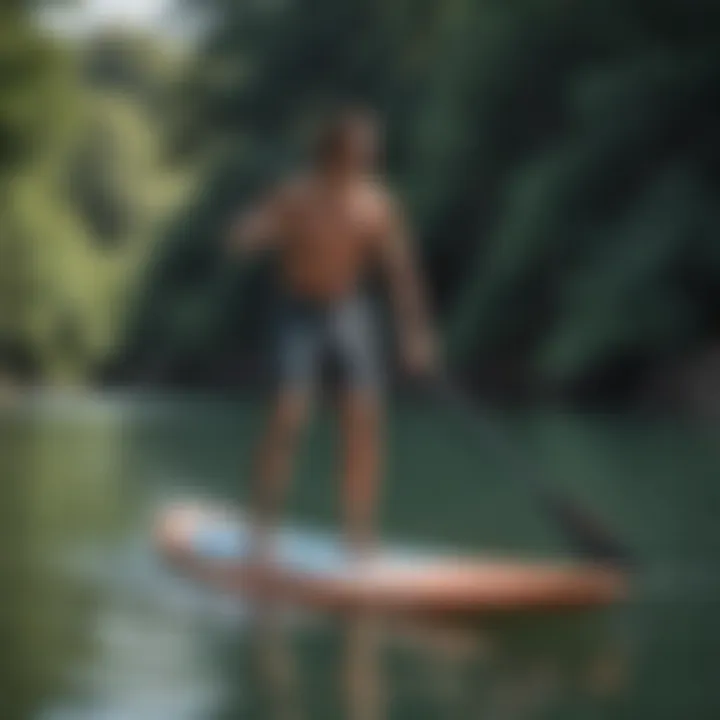 An expert paddler demonstrating proper stance and technique