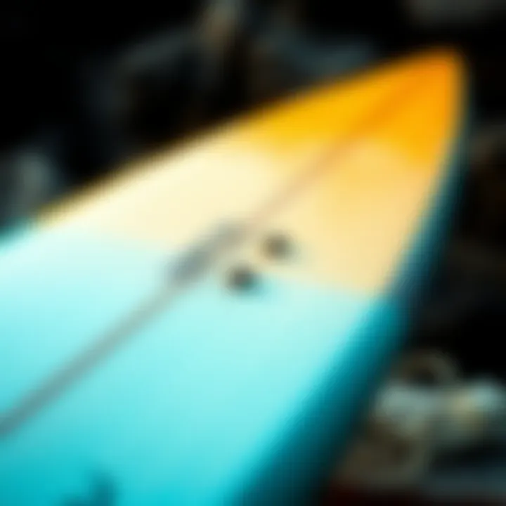 The Ideal Surfboard for Bandit Surfing Close-up of a surfboard tailored for the Bandit approach