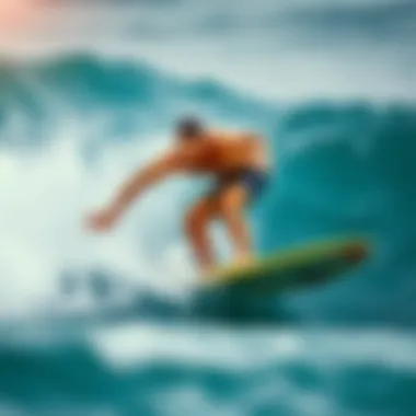 Adapting the Bandit Technique in Different Conditions Surfer practicing the Bandit technique in diverse conditions