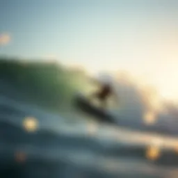 Surfer skillfully riding a wave using the Bandit technique