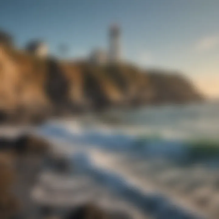 Historical lighthouse standing tall on a rugged Northern California coastline