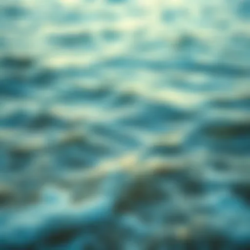 Gentle ocean waves lapping at the shore