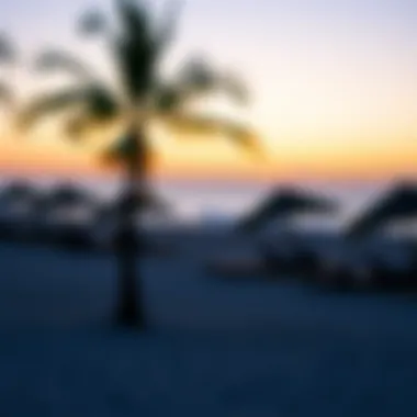 A Serene Beach at Dusk Tranquil beach scene at sunset