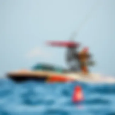 Wakeboard tower bimini in action on the water