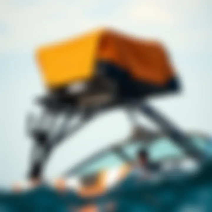 Safety features of a wakeboard tower bimini