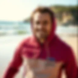 Patagonia summer hoodie in action on a sunny beach