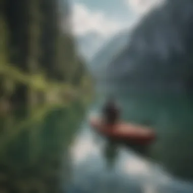 Scenic view of adventure seekers using Peralta boards on a lake