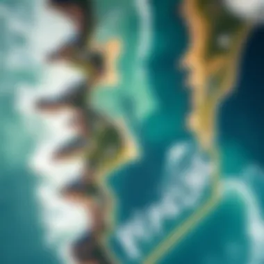 Aerial Perspective of Pipeline's Unique Geography Aerial view of Pipeline showcasing its geographical features