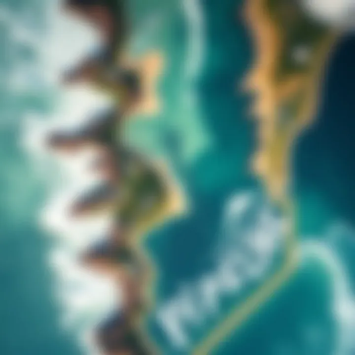 Aerial Perspective of Pipeline's Unique Geography Aerial view of Pipeline showcasing its geographical features