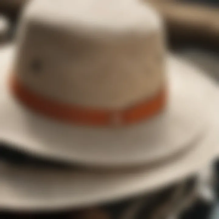 Close-up of the materials used in the Quiksilver sun hat