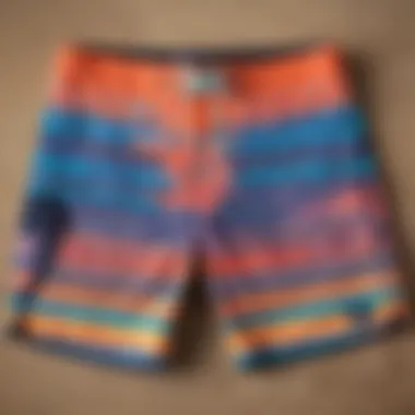 Stylish boardshorts showcasing vibrant colors and patterns